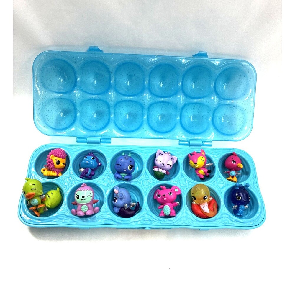 Hatchimals CollEGGtibles Animal Figures 12 Pack Blue Egg Carton Tray Assorted